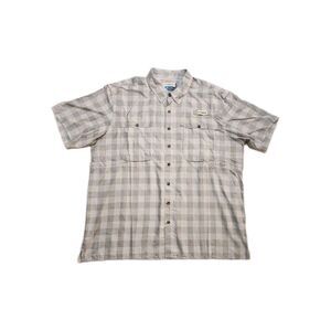 Magellan Sportswear Mens Size 2XL Buttonup Shirt Fish Gear Gray plaid